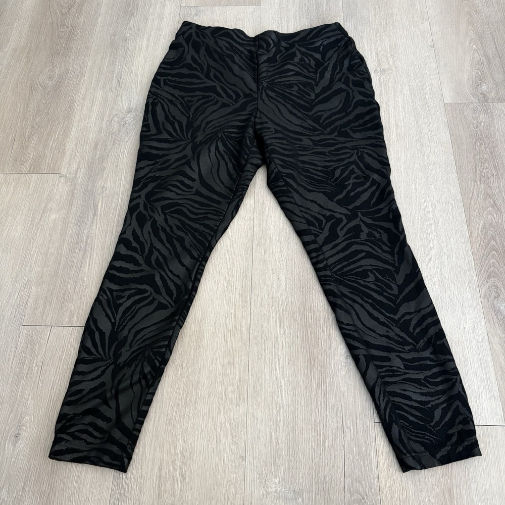 Inc International Concepts Pants Women's Medium Animal Print Ponte Skinny Black - Picture 4 of 11